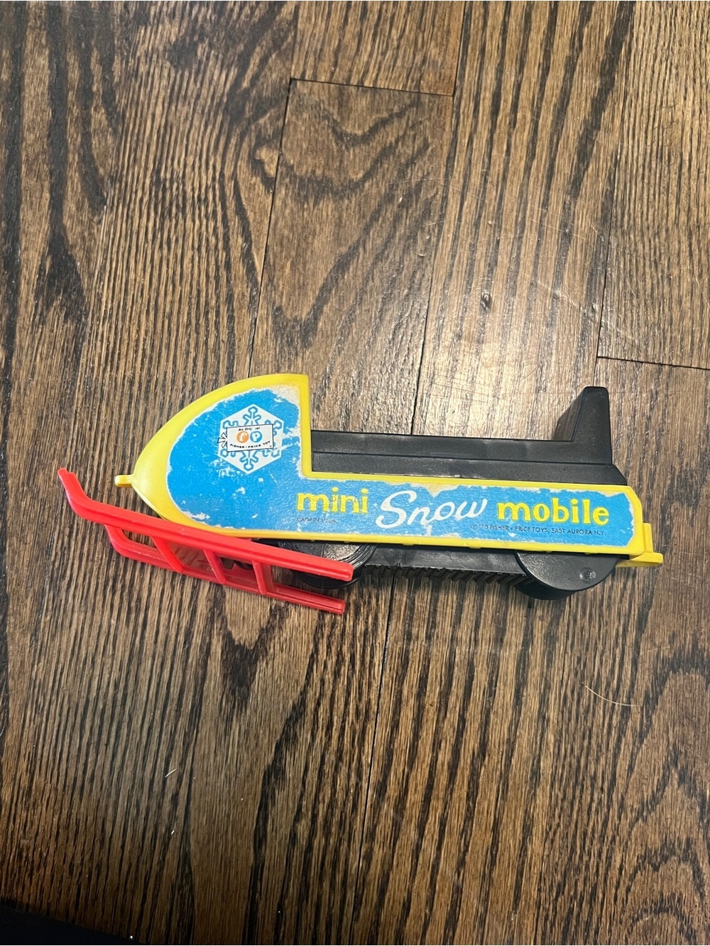 Fisher-Price vintage Mini Snow Mobile Toy - Yellow/Blue/Red - Picture 4 of 8